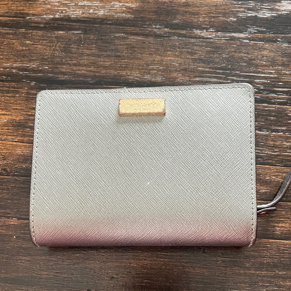 Kate Spade Gray wallet with snap and zipper